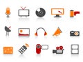 Simple media tools icon set