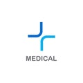 Simple medical logo design with cross icon