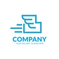 Simple and memorable fast delivery package logo Royalty Free Stock Photo