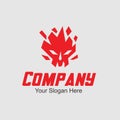 Skull Fire Logo - Fire Logo - Red Logo Royalty Free Stock Photo