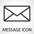Simple message envelope line art icon, vector