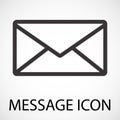 Simple message envelope line art icon, vector