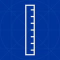 Simple meter stick ruler outline line icon Royalty Free Stock Photo