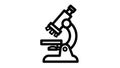 Simple Microscope Icon - Black and White Line Art Royalty Free Stock Photo