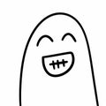 Simple mini cartoon ghost, illustration