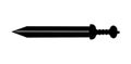 Simple, minimal, black roman sword silhouette Royalty Free Stock Photo