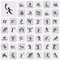 Simple minimal black summer sport icon set Royalty Free Stock Photo