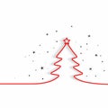 Minimal line christmas tree background