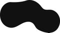 Simple minimal horizontal black irregular rounded abstract organic blob shape flowing on a plain white background