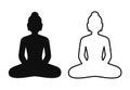 Buddha statue silhouette icon