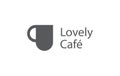 Simple Minimal Logo Cafe . Lovely Cafe . Rotated Heart