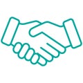 Simple minimal modern line male handshake icon