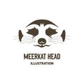 Simple Minimalist African Meerkat Head Face Illustration