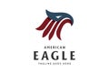 Simple Minimalist American Eagle Hawk Falcon Head Logo Design Vector Royalty Free Stock Photo