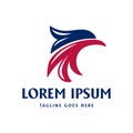 Simple Minimalist American Eagle Hawk Falcon Head Logo Design Royalty Free Stock Photo