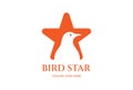 Simple Minimalist Bird Star Logo Design Vector