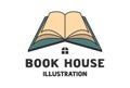 Simple Minimalist Book House Library for University School Science Education Icon Illustration