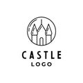 Simple Minimalist Castle Line art logo design inspiration