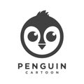 Simple minimalist character vector logo penguin
