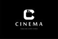 Simple Minimalist Clever Initial Letter C with Video Camera for Cinema Movie Production Logo Design Vector Royalty Free Stock Photo