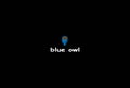 Simple Minimalist Cute Blue Owl Cartoon Mascot Character Logo Design Vector Royalty Free Stock Photo