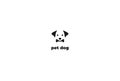 Simple Minimalist Cute Dog Bit Bone Face for Pet Clinic Logo Design Vector