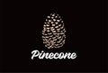 Simple Minimalist Dried Pine Cone Seed Logo Design Royalty Free Stock Photo