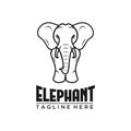 Simple and minimalist elephant logo illustration. Black line style elephant logo