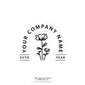 Simple and minimalist floral logo design vector Royalty Free Stock Photo