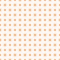 Simple vector minimalist floral geometric seamless pattern. Orange and white Royalty Free Stock Photo