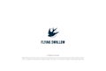 Simple Minimalist Flying Swallow Martin Martlet Bird Logo Design Vector