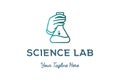 Simple Minimalist Hand Hold Lab Glass for Science Logo Design Vector Royalty Free Stock Photo