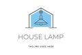 Simple Minimalist House Interior Pendant Lamp Logo Design Vector