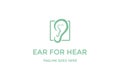Simple Minimalist Human Ear for Clinic Care Logo Design Vector