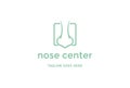 Simple Minimalist Human Nose for Clinic Care Logo Design Vector