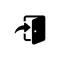 Minimalist Style Door Exit Icon with Arrow Sign on White Background Royalty Free Stock Photo