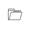 A simple, minimalist icon of a folder is depicted. The folder is outlined in black against Royalty Free Stock Photo