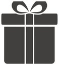 Simple Minimalist Icon of a Wrapped Gift Box with a Bow Royalty Free Stock Photo