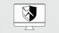 Computer Security Shield Icon Royalty Free Stock Photo
