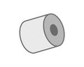 Simple, minimalist illustration of a rolledup cylinder. Perfect for representing concepts of process, completion, or storage