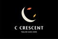 Simple Minimalist Initial Letter C for Crescent Moon Logo Design Vector Royalty Free Stock Photo