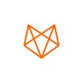 Line art fox logo Royalty Free Stock Photo