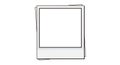 Simple minimalist line drawing of an empty rectangular frame with tapered edges and subtle 3D effect on plain white background Royalty Free Stock Photo