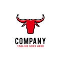 Simple minimalist monoline, outline, line art bull, cow, buffalo logo design vector template illustration. animal wildlife symbol Royalty Free Stock Photo