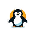 Simple, minimalist penguin illustration, colorful on a white background. Suitable for logo or icon use.