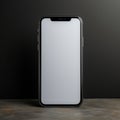 Simple minimalist Phone mockup with blank white screen on a light gray background, An uncomplicated Phone mockup Royalty Free Stock Photo