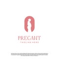 simple minimalist pregnant logo design modern concept