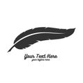 Simple Minimalist Quill Feather for Notary Lawyer or Author Icon Illustration