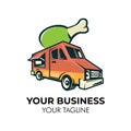 Chicken food truck logo template Royalty Free Stock Photo