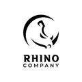 Rhino head logo design insignia